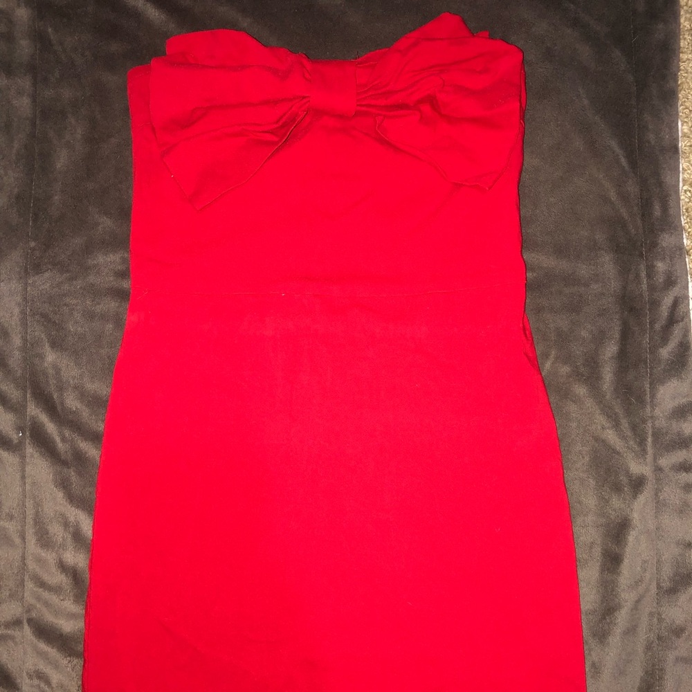 Red dress with bow